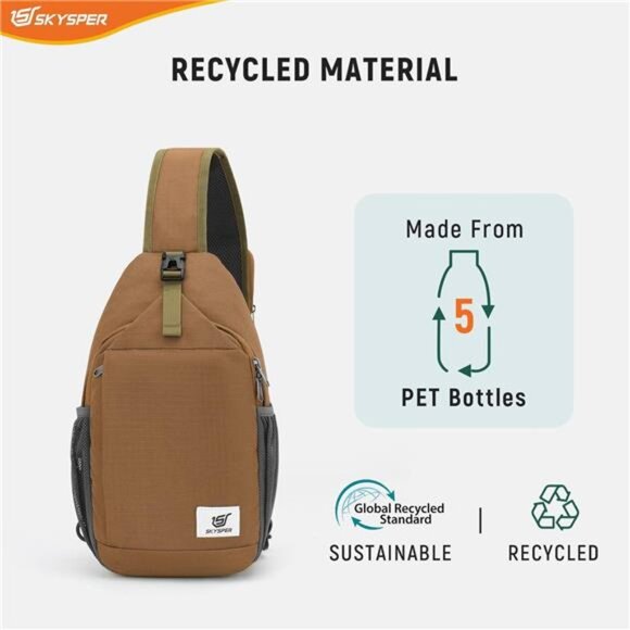 Sling Bag RFID CrossBody Bag Taupe - Picture 3 of 6